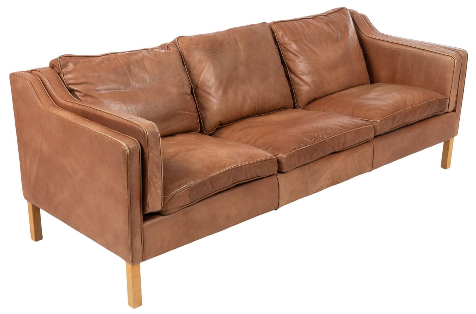 Danish Mid-Century Brown Leather Sofa (1 of 5)