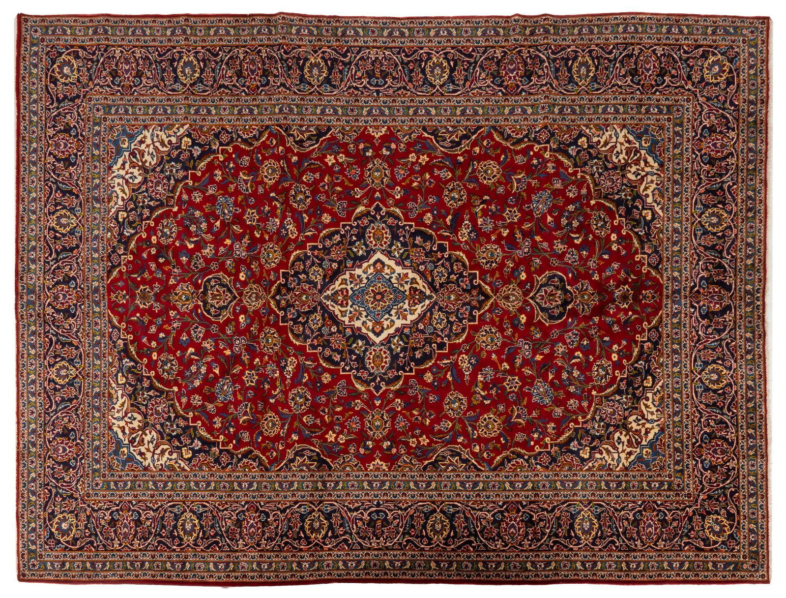 Handwoven Estate Rug, 13 ft. x 10 ft.: Handwoven estate rug 13 ft. x 10 ft. Shipping available for this lot through our partner 4CL; please request a shipping quote at shipping@vogtauction.com or 210-971-5750. You may also opt for a sh