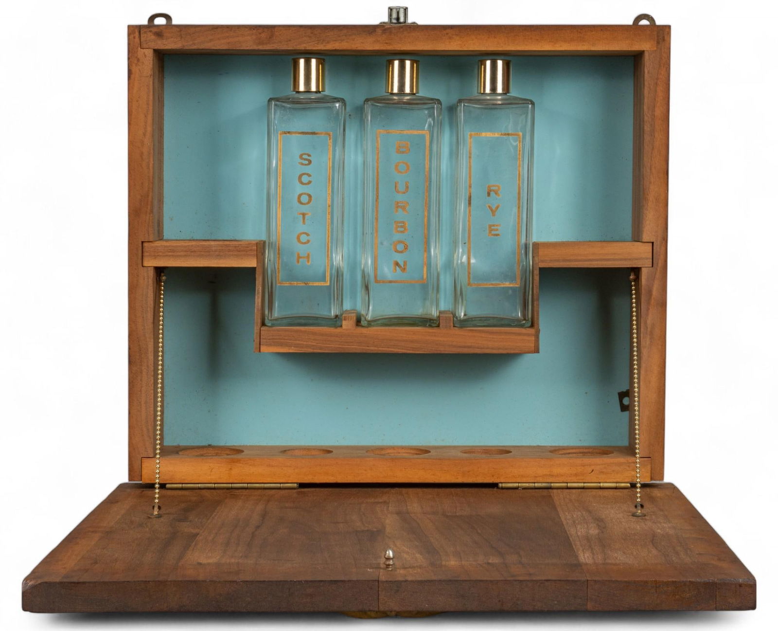 Mid Century Wooden Wall Bar (1 of 6)