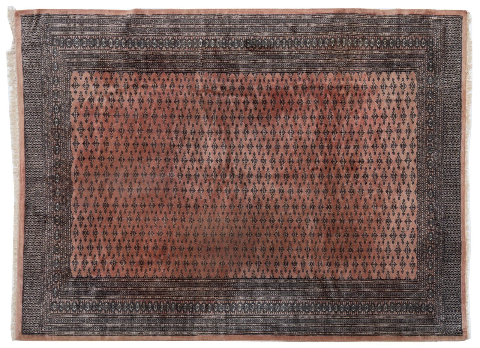 Estate Rug, 9 ft.10 in.x 7 ft 4 in.: Estate rug 9 ft. 10 in. x 7 ft 4 in. Shipping available for this lot through our partner 4CL; please request a shipping quote at shipping@vogtauction.com or 210-971-5750. You may also opt for a sh