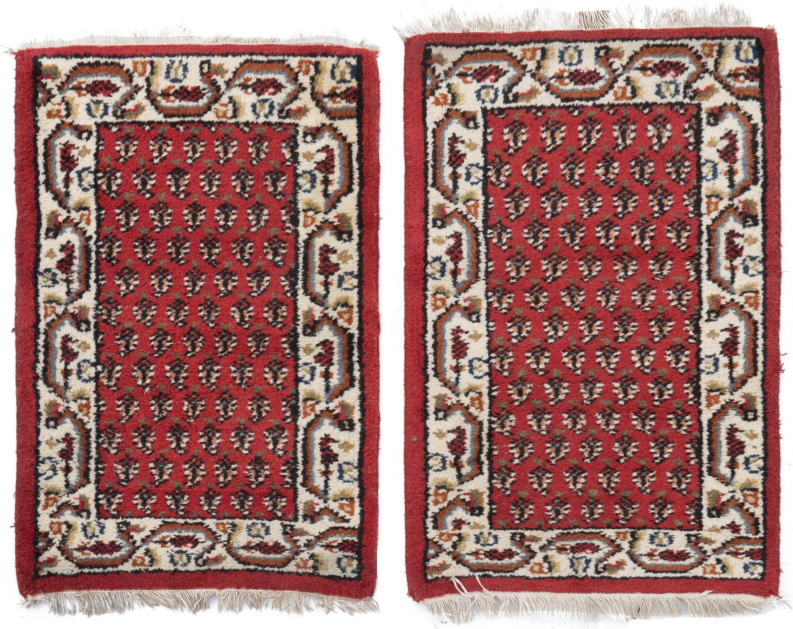 Pair of Rugs: Pair of rugs 3 ft. 2 in. x 1 ft. 11 in. / each Shipping available for this lot through our partner 4CL; please request a shipping quote at shipping@vogtauction.com or 210-971-5750. You may also op