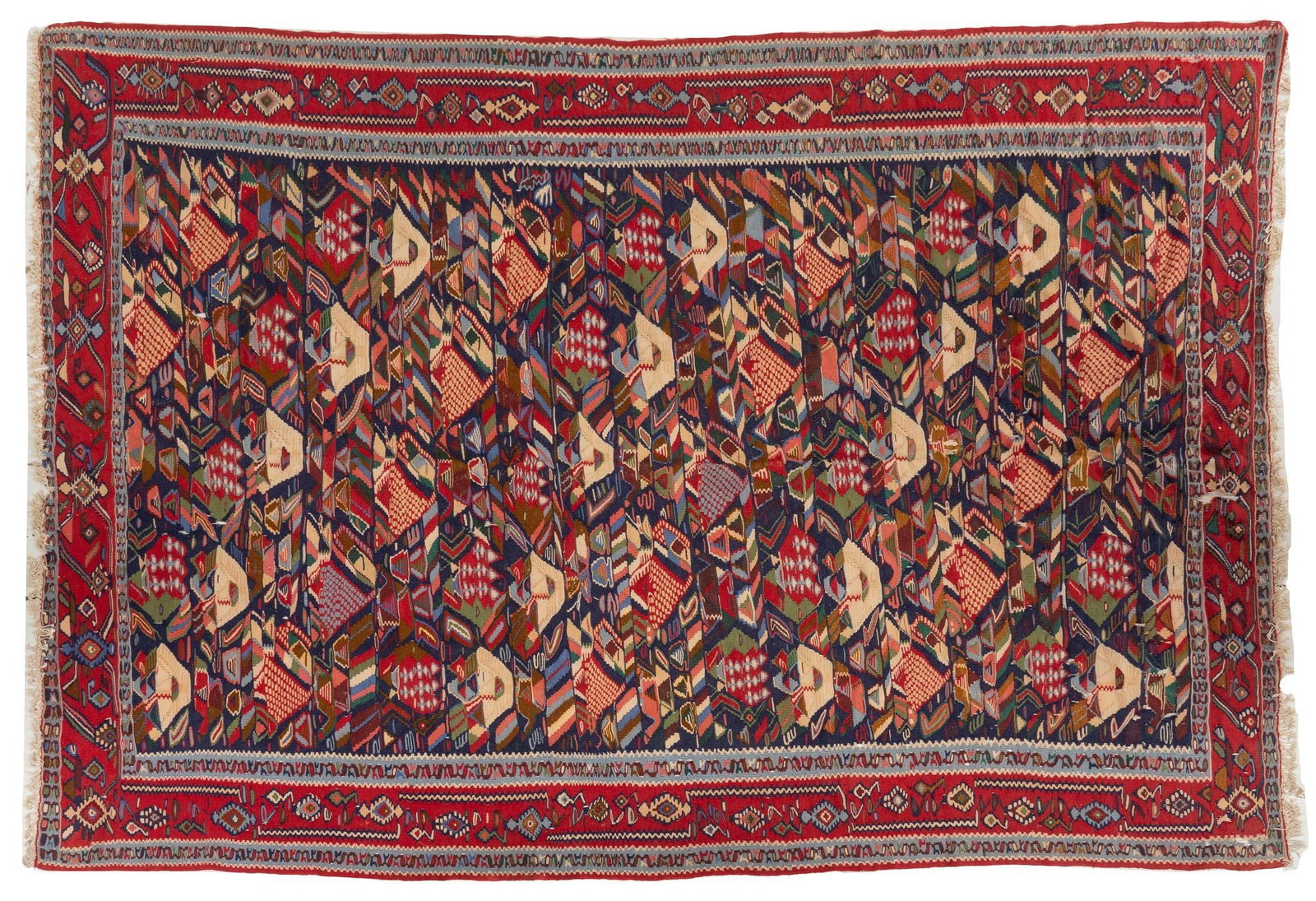Handwoven Estate Rug, 9 ft. 3 in. x 6 ft. 5 in.: Handwoven estate rug 9 ft. 3 in. x 6 ft. 5 in. Shipping available for this lot through our partner 4CL; please request a shipping quote at shipping@vogtauction.com or 210-971-5750. You may also op