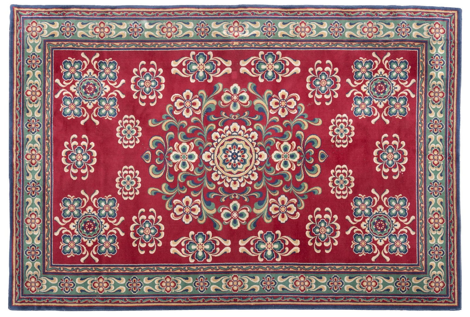 Estate Rug, 9 ft. 7 in. x 6 ft. 5 in.: Estate rug 9 ft. 7 in. x 6 ft. 5 in. Shipping available for this lot through our partner 4CL; please request a shipping quote at shipping@vogtauction.com or 210-971-5750. You may also opt for a sh
