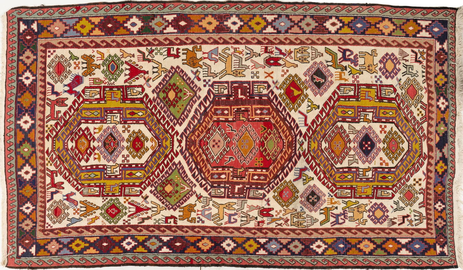 Handwoven Estate Rug, 7 ft. 5 in. x 4 ft. 2 in.: Handwoven estate rug 7 ft. 5 in. x 4 ft. 2 in. Shipping available for this lot through our partner 4CL; please request a shipping quote at shipping@vogtauction.com or 210-971-5750. You may also op