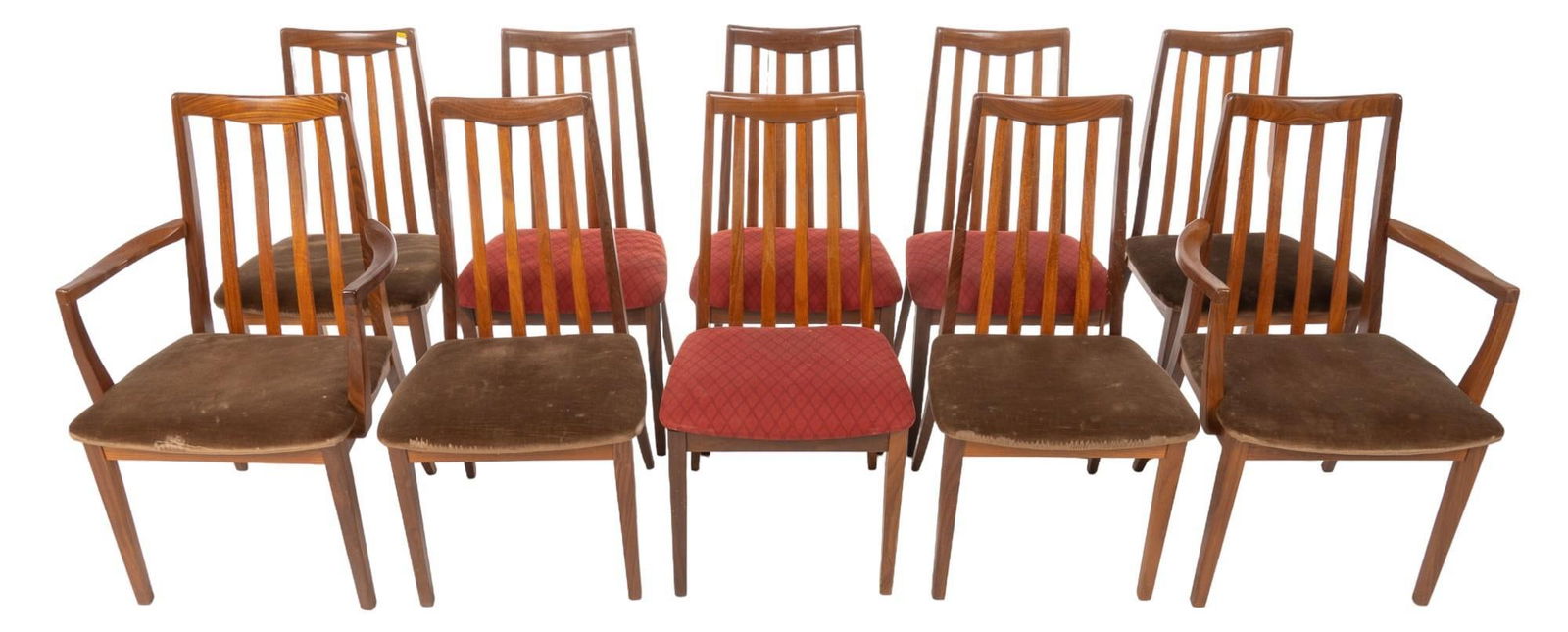 Set of (10) Upholstered Wood Dining Chairs (1 of 10)
