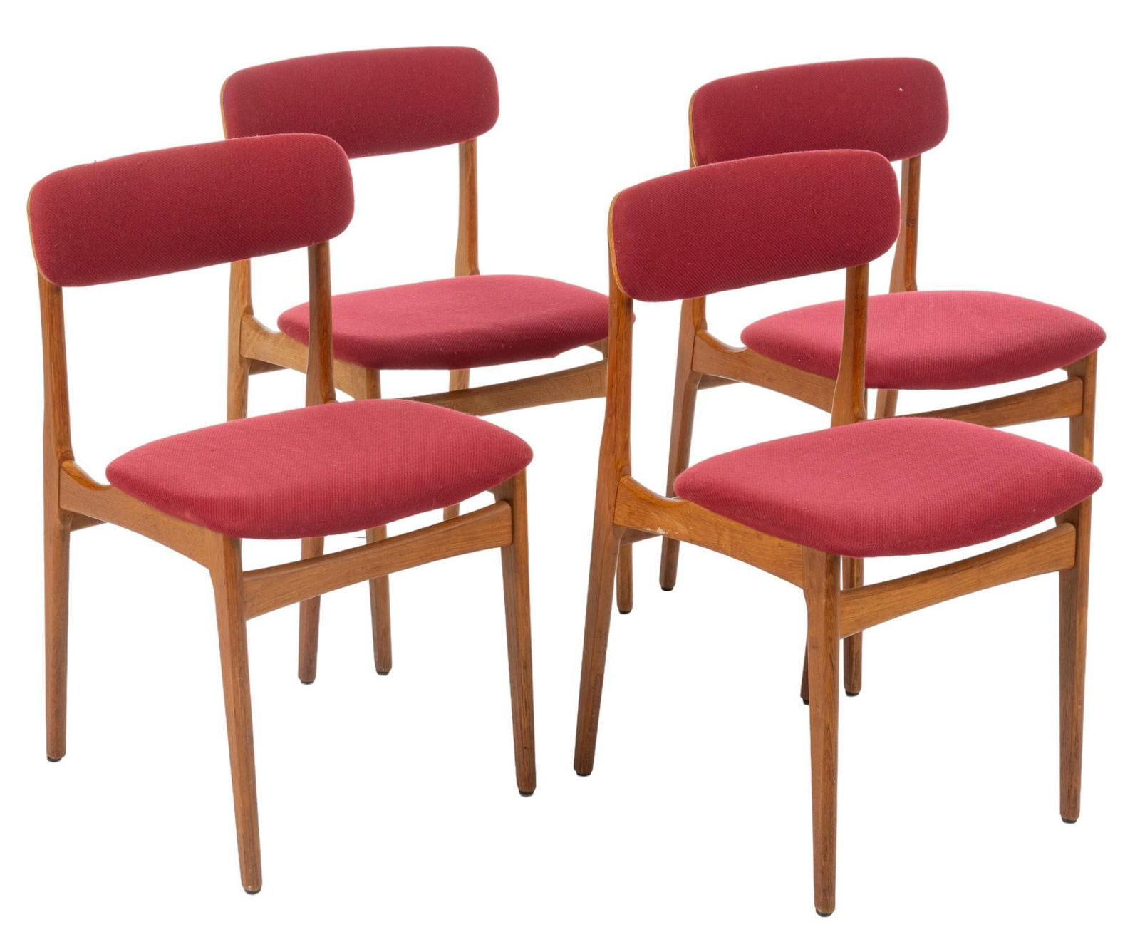 (4) Danish Mid-Century Red Dining Chairs (1 of 7)