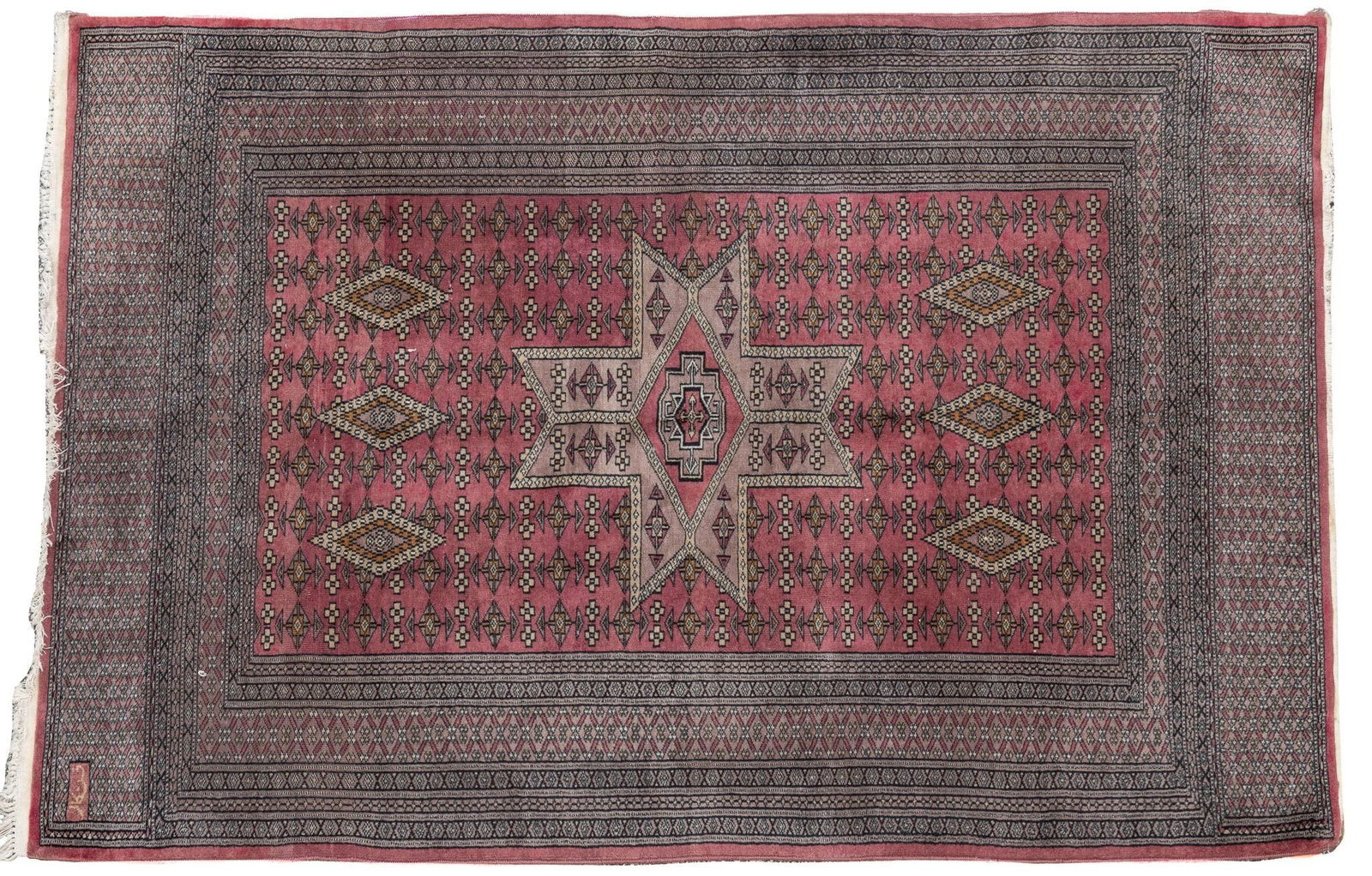 Handwoven Estate Rug, 6 ft. 3 in. x 4 ft. 2 in.: Handwoven estate rug 6 ft. 3 in. x 4 ft. 2 in. Shipping available for this lot through our partner 4CL; please request a shipping quote at shipping@vogtauction.com or 210-971-5750. You may also