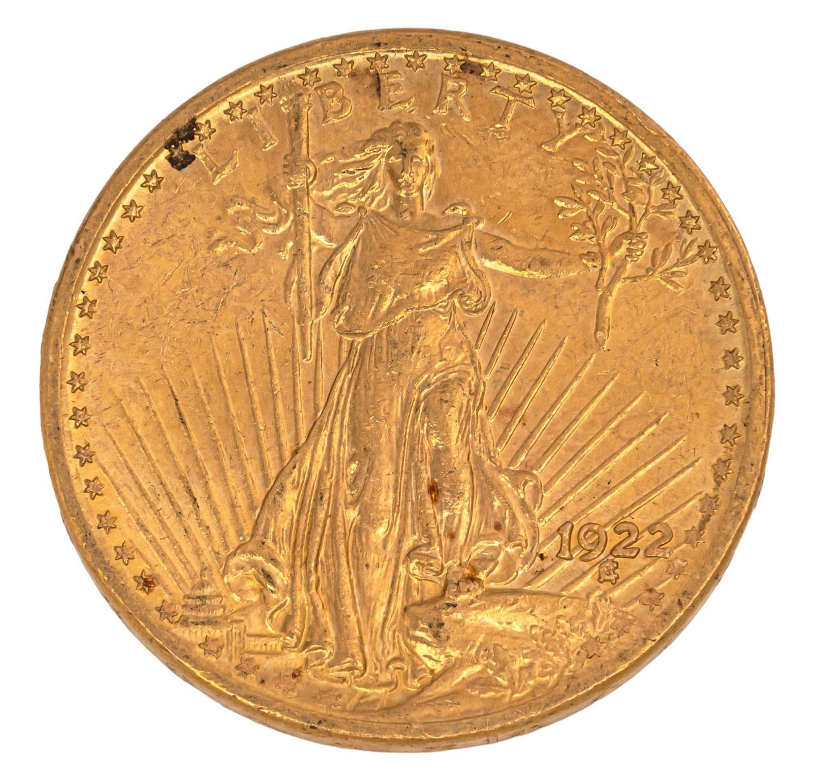 1922 $20 Double Eagle St. Gaudens Gold Coin (1 of 2)