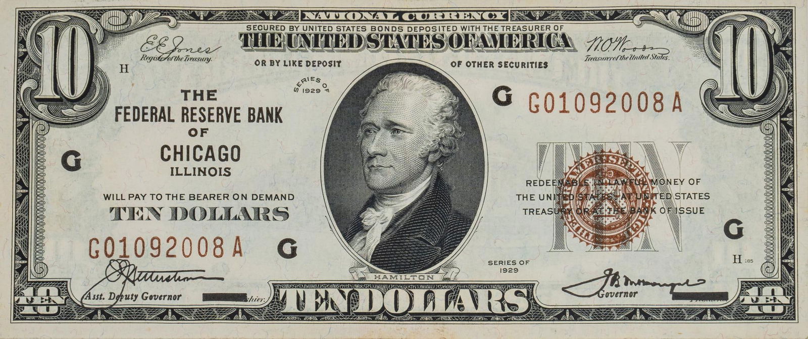 $10 Federal Reserve Note Chicago (1 of 5)