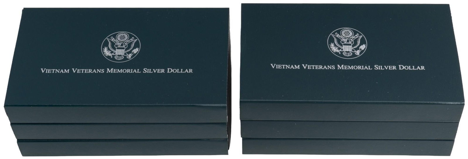 Set of (6) Vietnam Veterans Memorial Silver Dollar Proofs: Set of six Vietnam veterans memorial silver dollar proofs, cased Shipping available for this lot through our partner 4CL; please request a shipping quote at shipping@vogtauction.com or 210-971-575