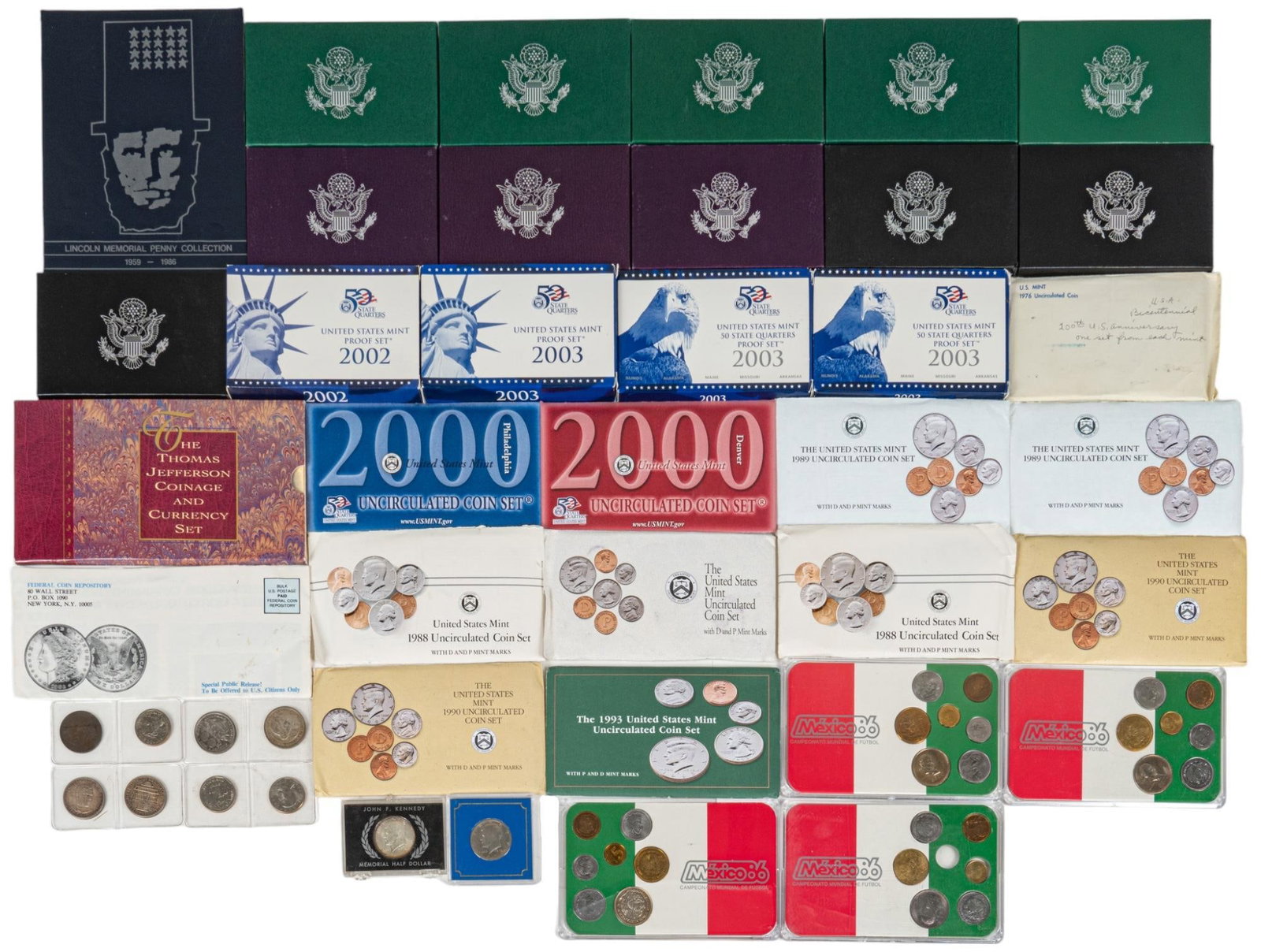Large Collection of Commemorative Coin Sets: Large collection of commemorative coin sets Shipping available for this lot through our partner 4CL; please request a shipping quote at shipping@vogtauction.com or 210-971-5750. You may also opt f