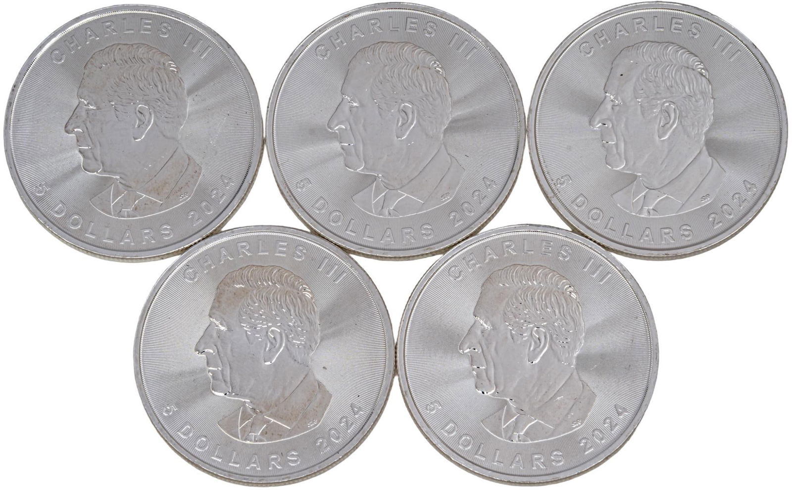 (5) Canadian Silver Maple Leaf Coins (1 of 2)