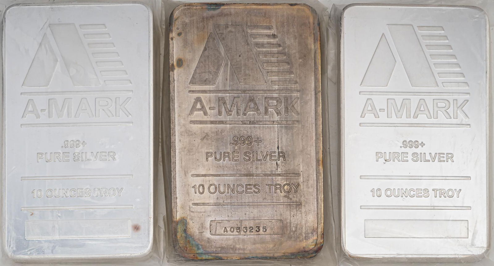Set of (3) A-Mark 10 Ozt Silver Bars (1 of 2)