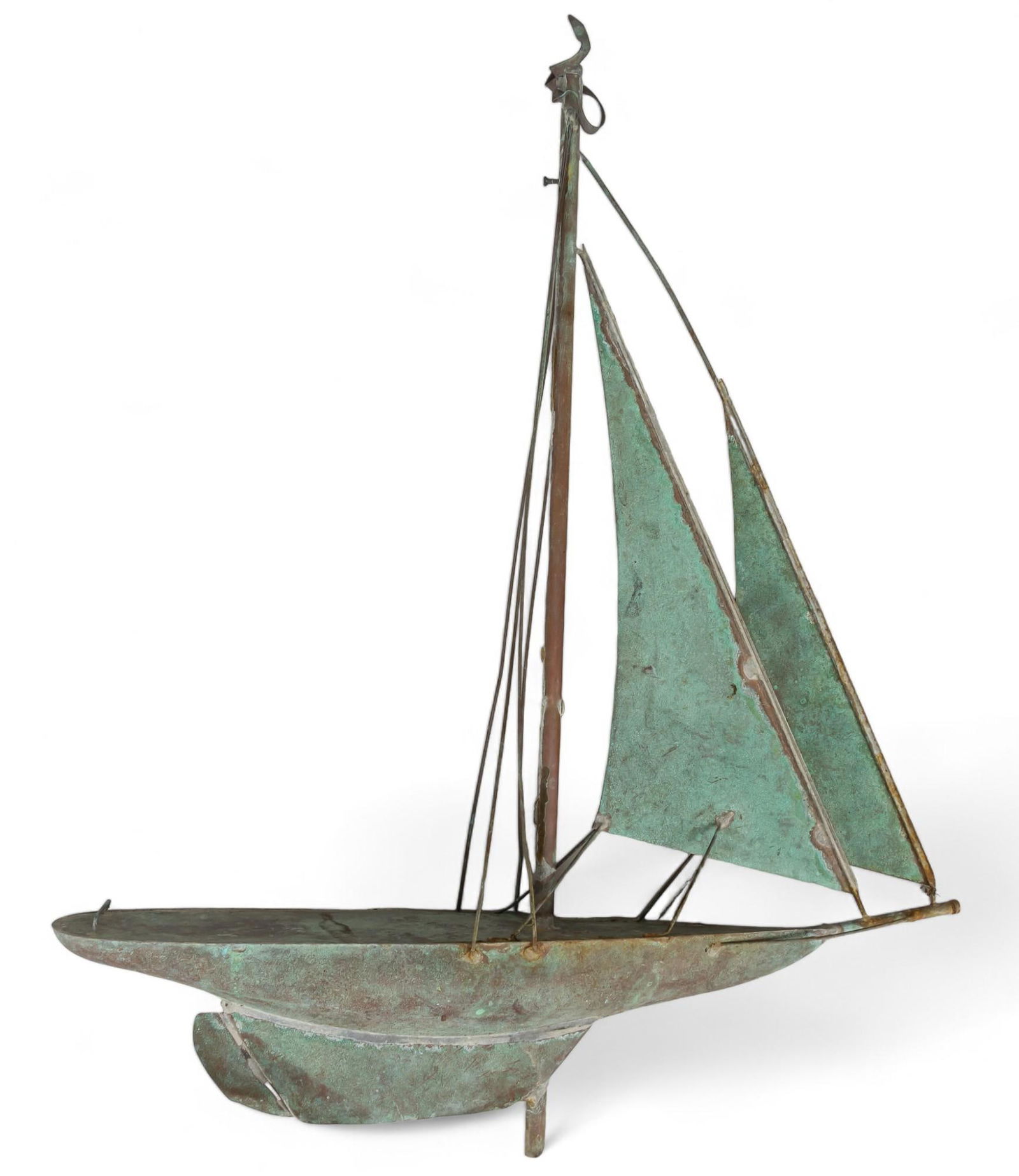 Vintage American Copper Sailboat Weathervane (1 of 3)