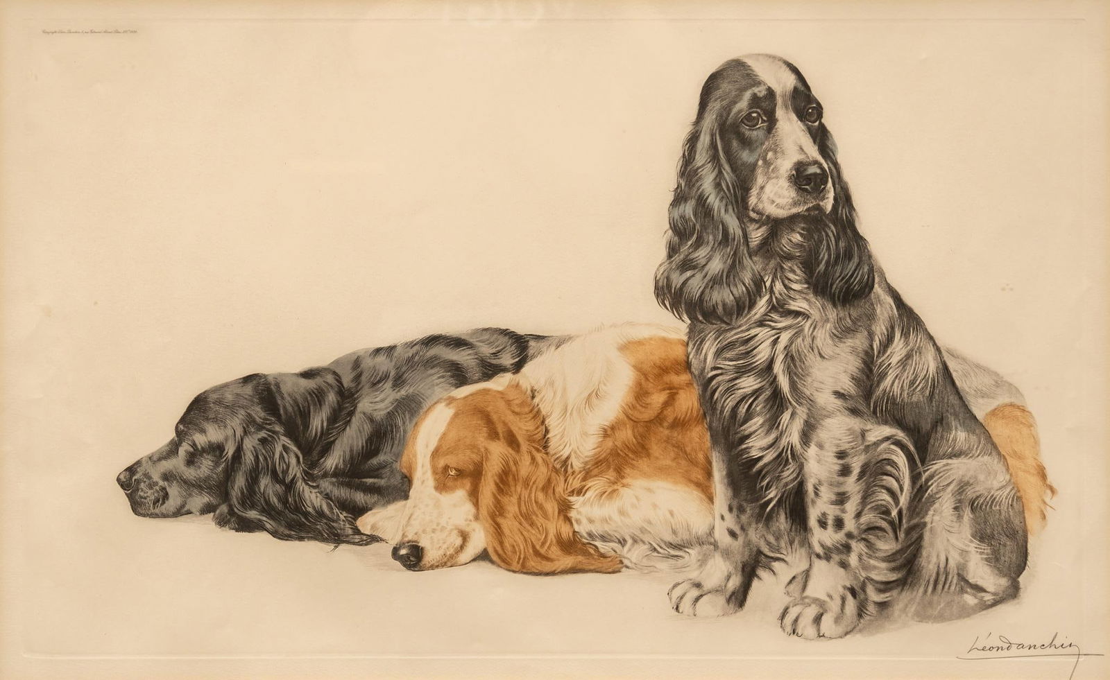 Leon Danchin, "Three Cocker Spaniels", 1938 (1 of 5)