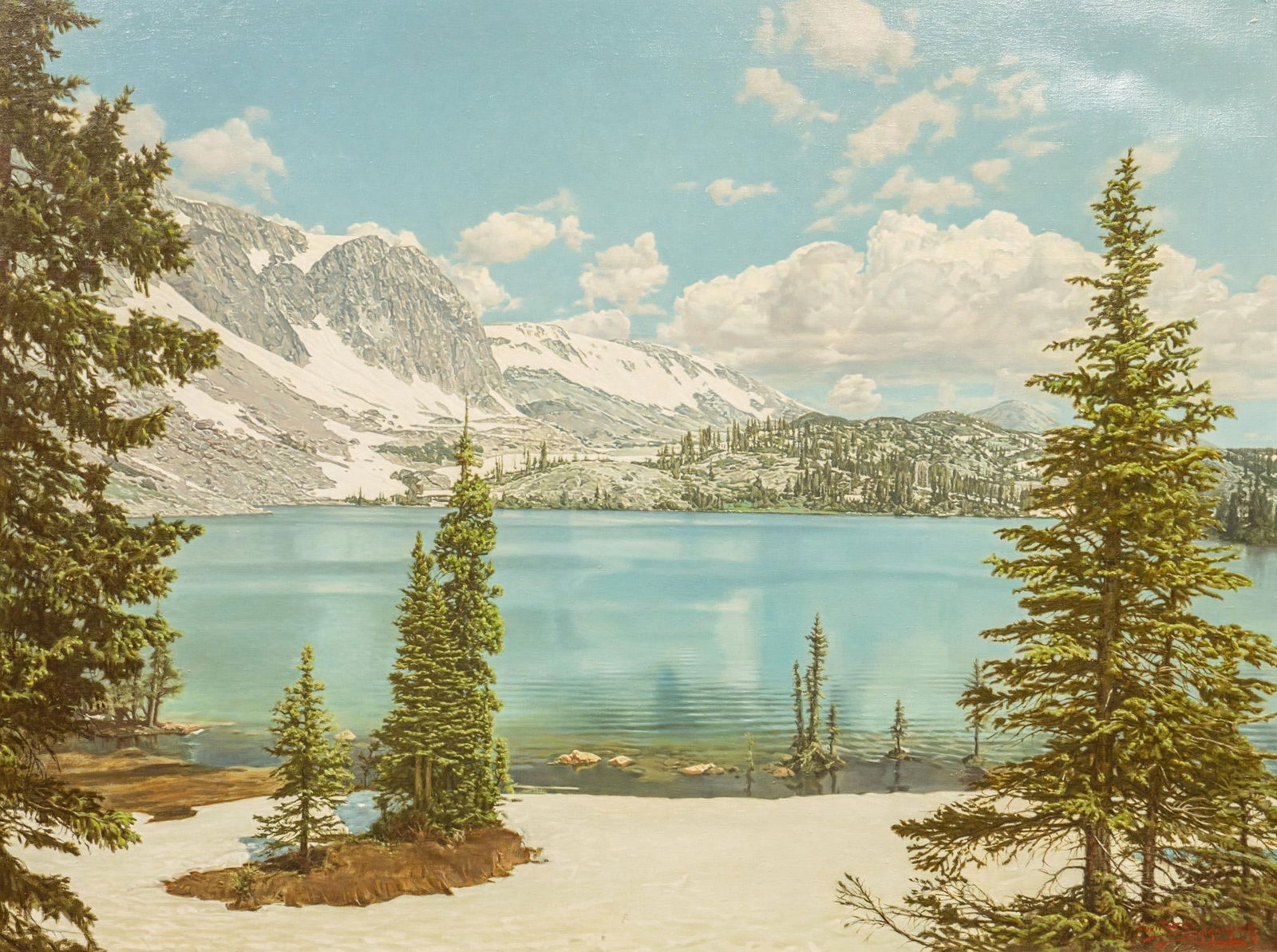 Jose Fuentes de Salamanca, "Denton Pale": Jose Fuentes de Salamanca (Spain, b. 1934), "Denton Pale", oil on canvas sight: 36 x 48 in., frame: 48 x 60 in. Provenance: Property from an Oklahoma City, Oklahoma estate Shipping availabl