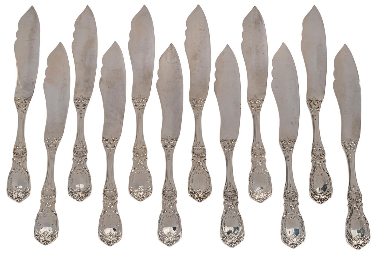 Set of (12) "Francis I" By Reed & Barton Sterling Fish Knives (1 of 6)