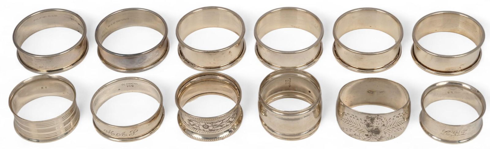 Set of (12) Sterling Silver Napkin Rings (1 of 8)
