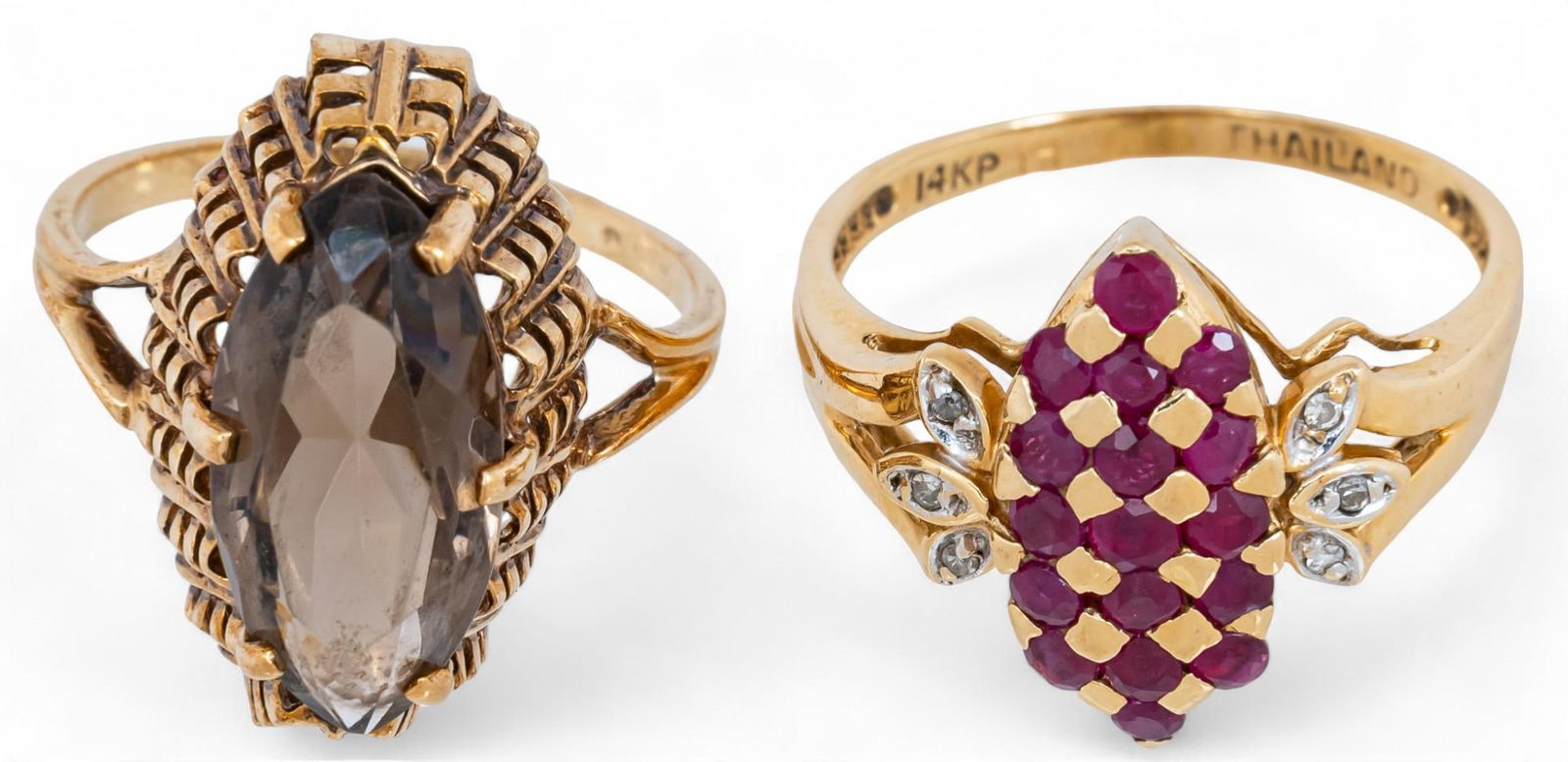 Pair of Gold Gemstone Rings (1 of 5)