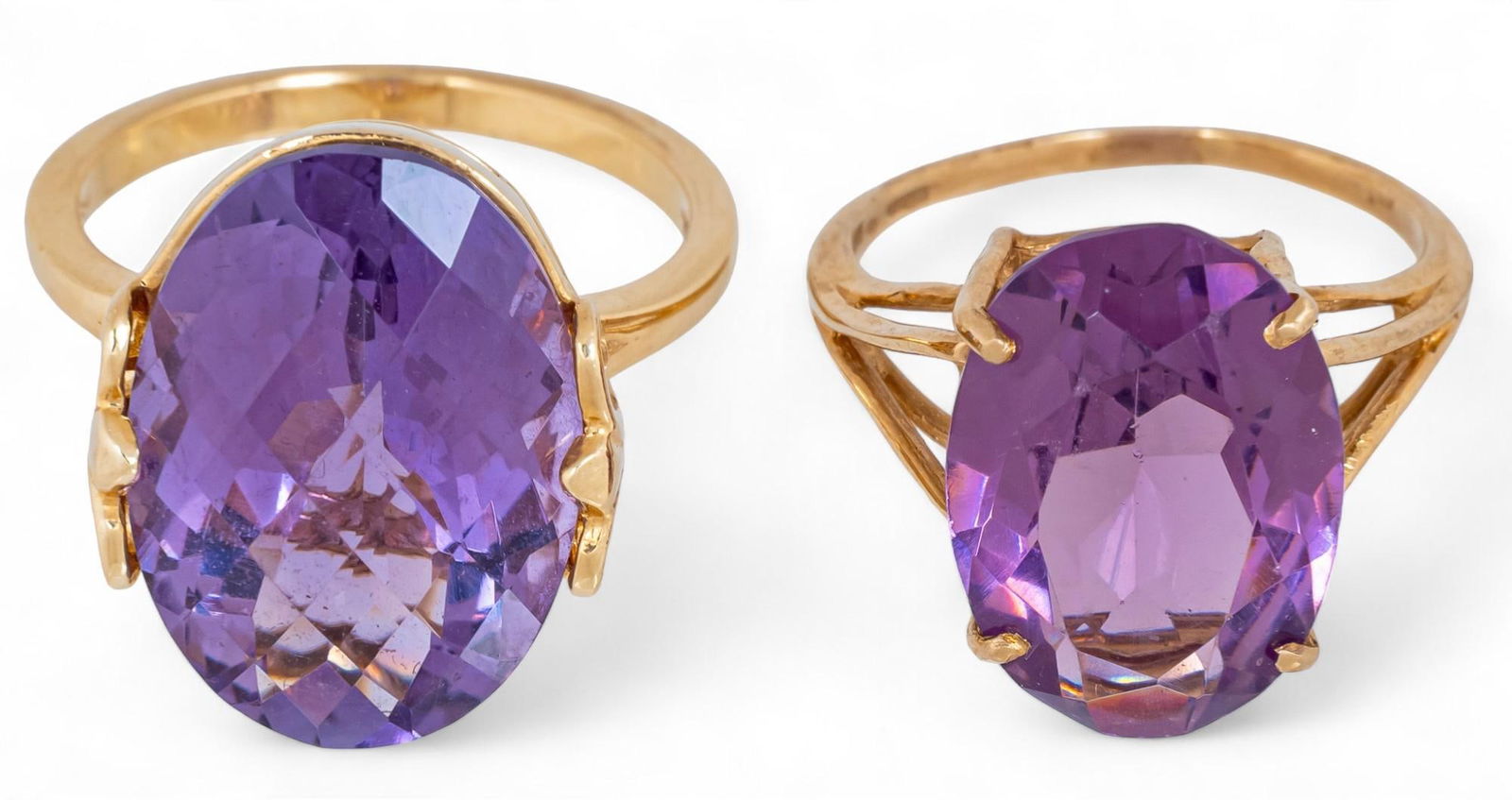 Pair of 14K Purple Gemstone Rings (1 of 5)