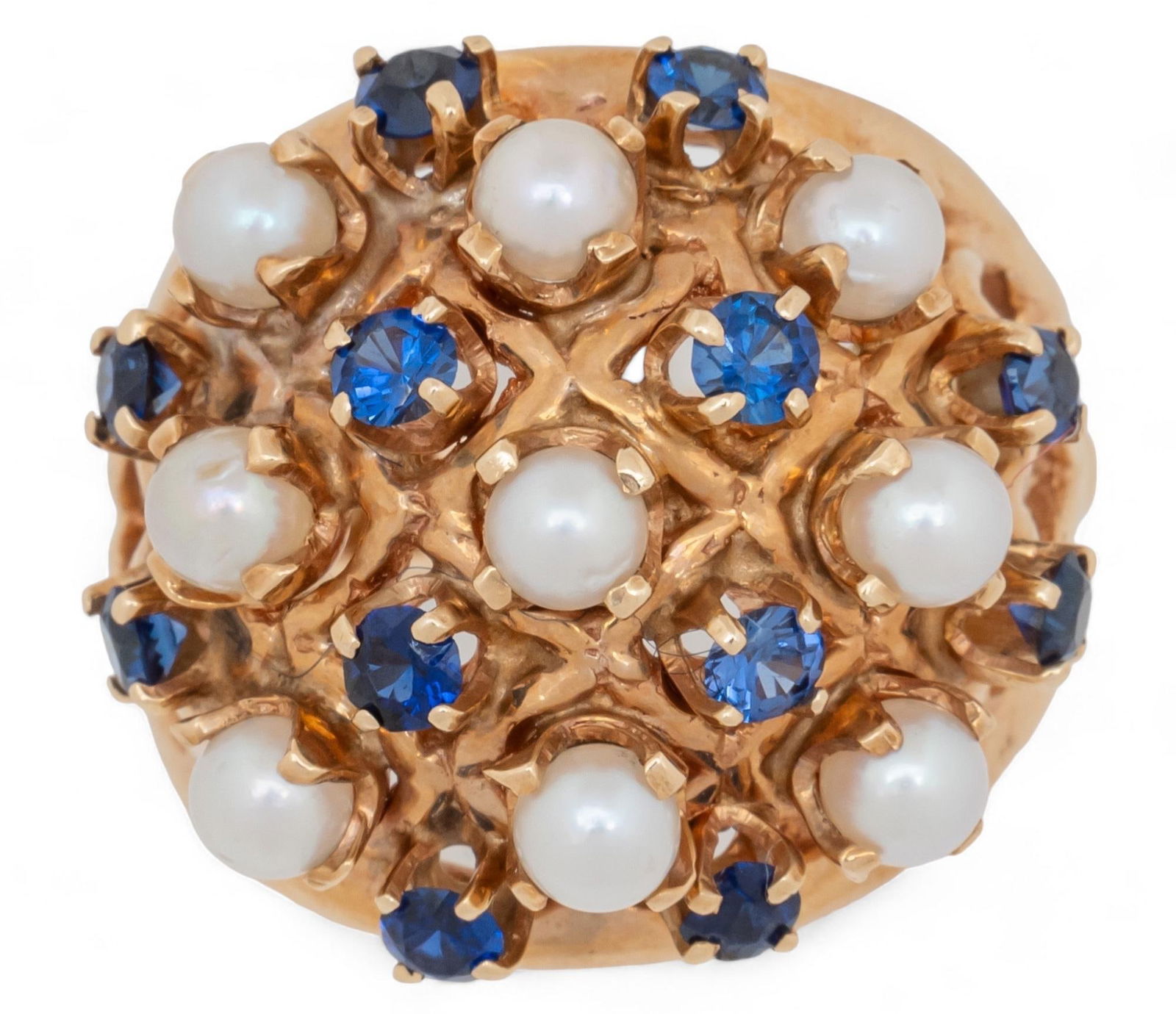 14K Pearl and Blue Gemstone Ring (1 of 4)