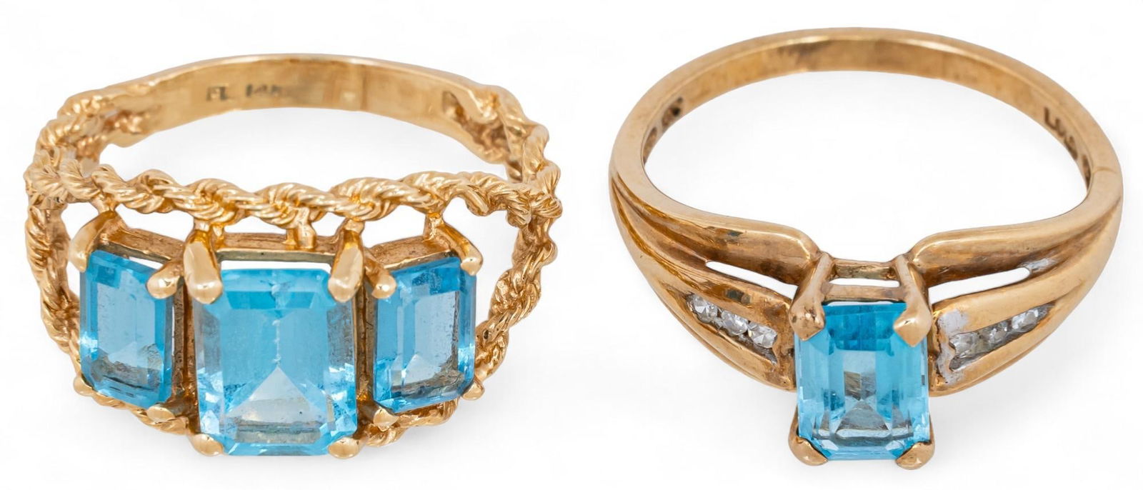 Pair of Gold Topaz Rings (1 of 6)