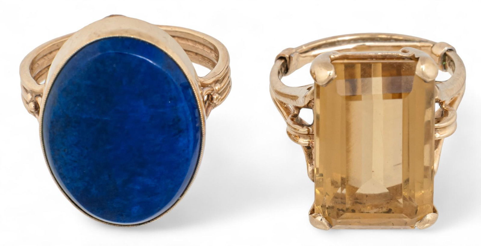 Pair of 14K Gemstone Rings (1 of 6)