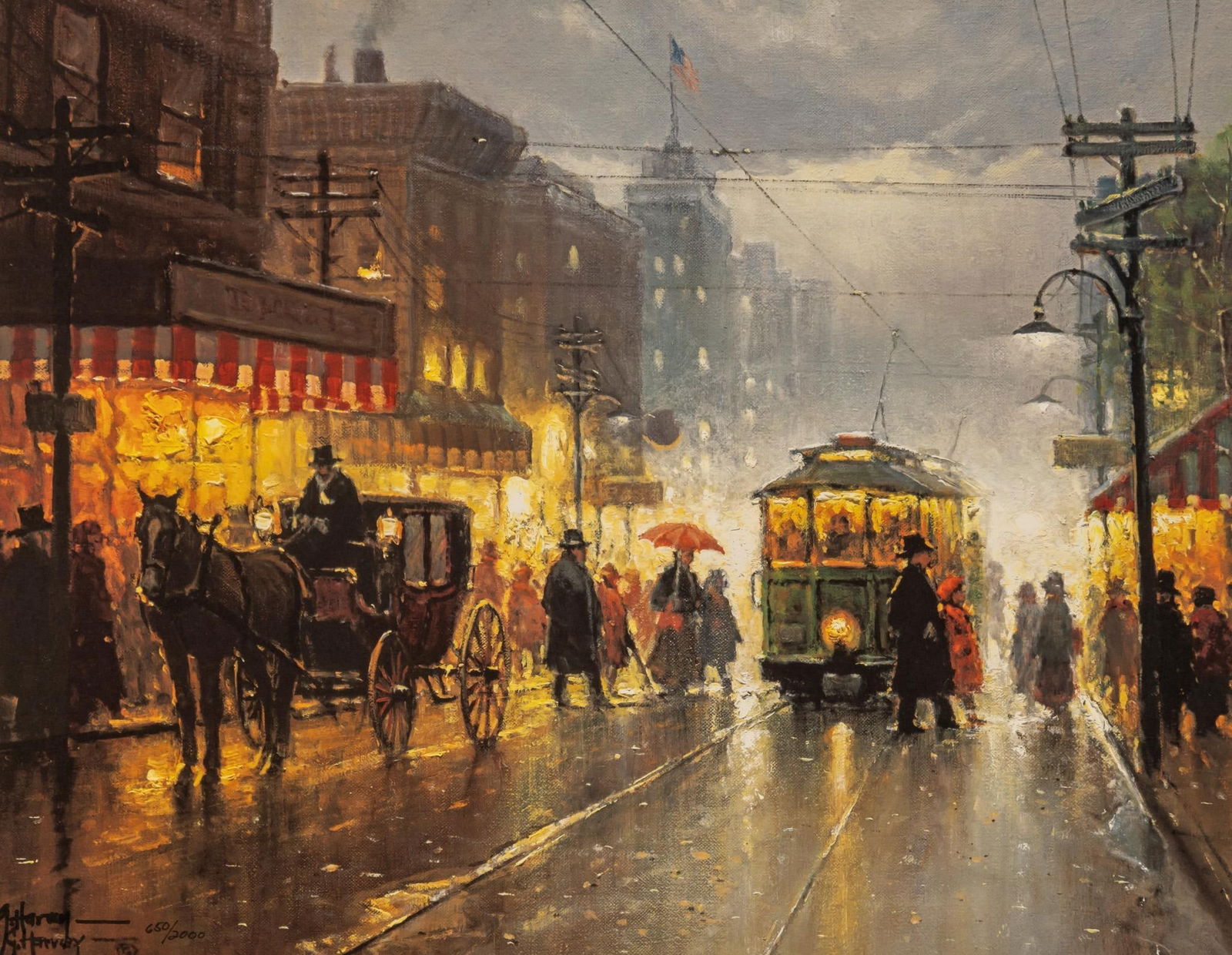 G. Harvey, "The Broadway Trolley", Lithograph (1 of 5)
