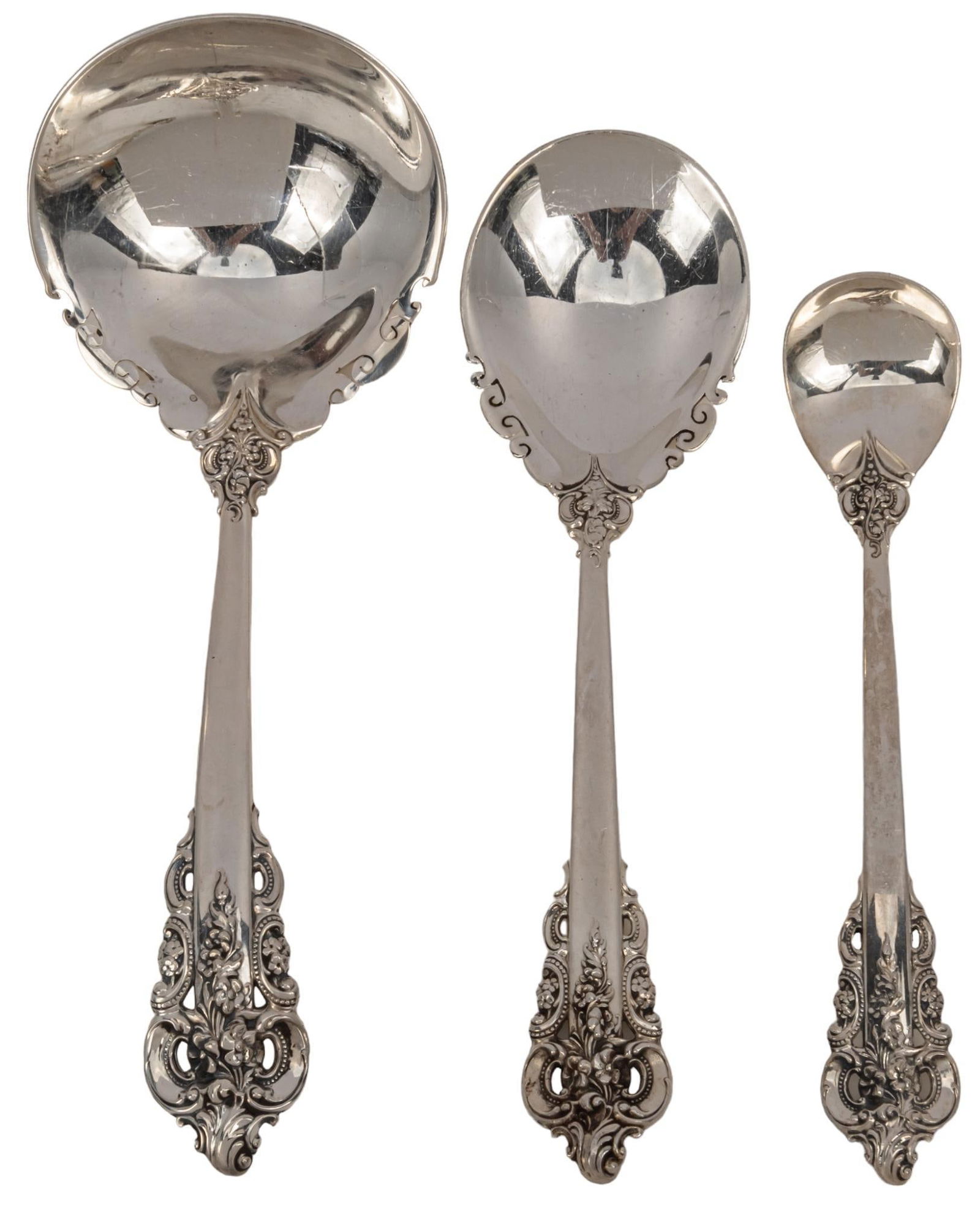 Set of (3) "Grand Baroque" By Wallace Sterling Spoons (1 of 7)