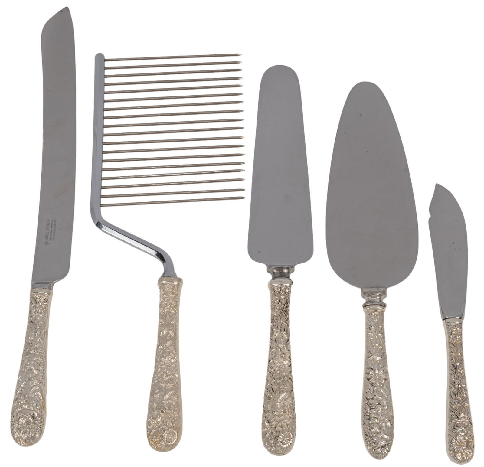 Set of (4) "Repousse" By Kirk & Sons Sterling Utensils (1 of 8)