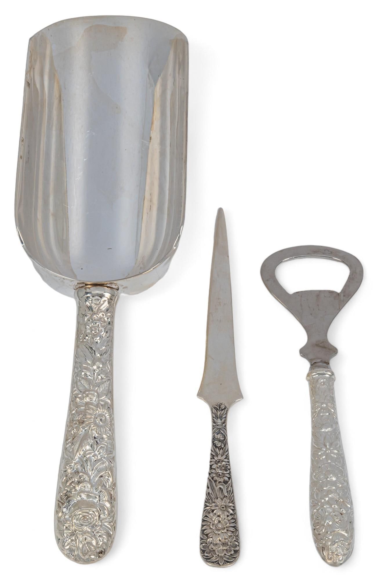 Set of (3) "Repousse" by Kirk & Son Sterling Silver Utensils (1 of 5)
