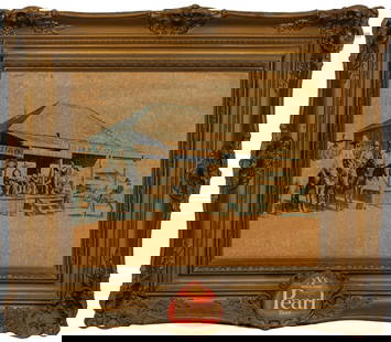 Pearl Beer Framed Advertisement: Pearl Beer (San Antonio, Texas) framed advertisement featuring plastic frame and old storefront imagery of Langtry saloon, has light up fixtures, not in working condition height 25 in. x width 29