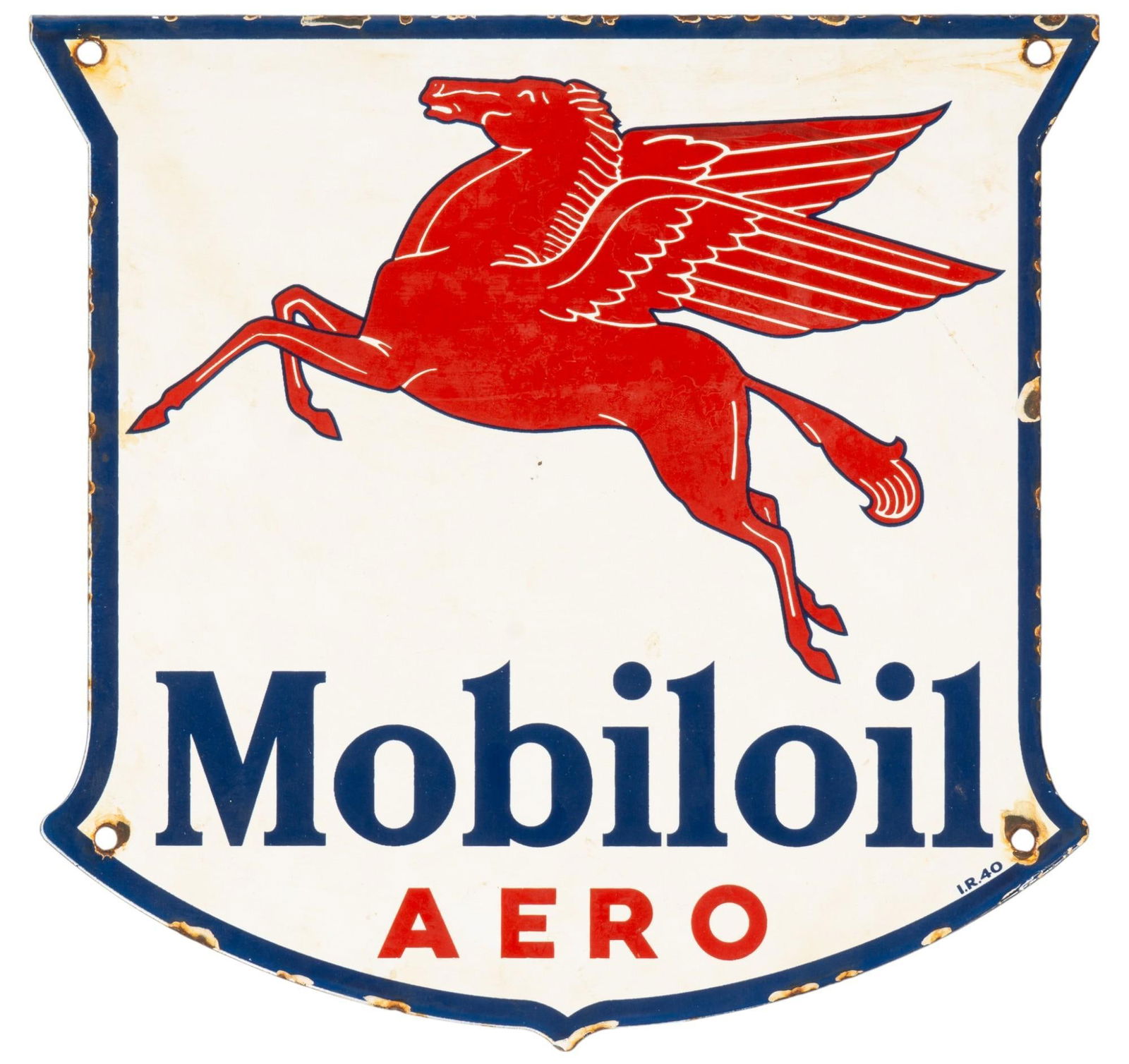 1940s Vintage Mobil Oil Aero Pump Sign (1 of 7)