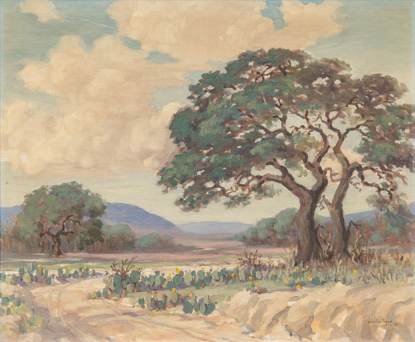 John Bob Payne, Hill Country Cactus Landscape, 1940 (1 of 4)
