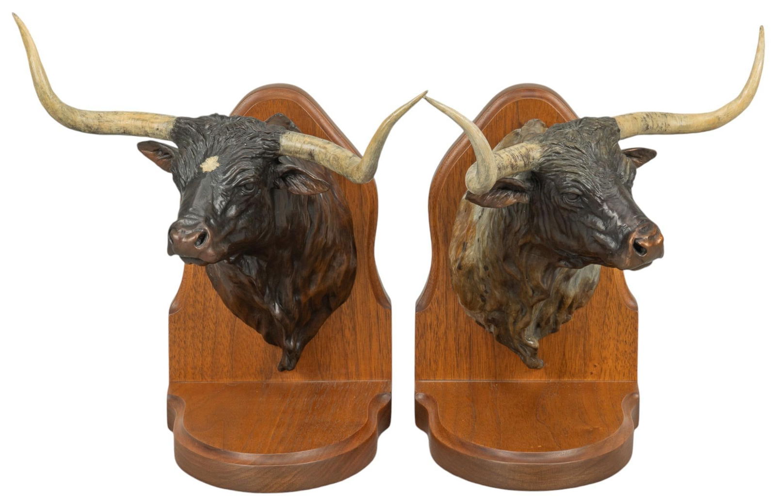 Dennis Jones, Pair Longhorn Bronze Bookends (1 of 8)