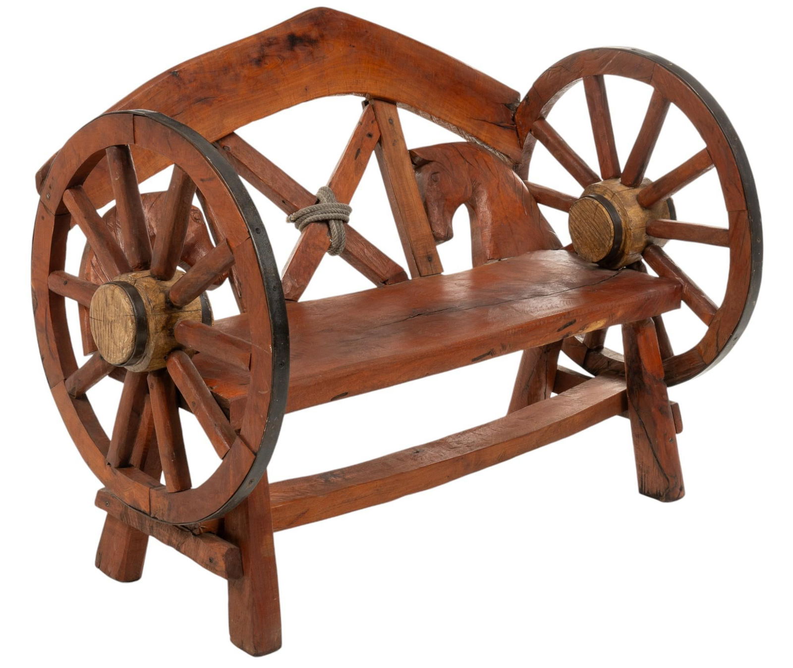Rustic Wagon Wheel Bench (1 of 6)