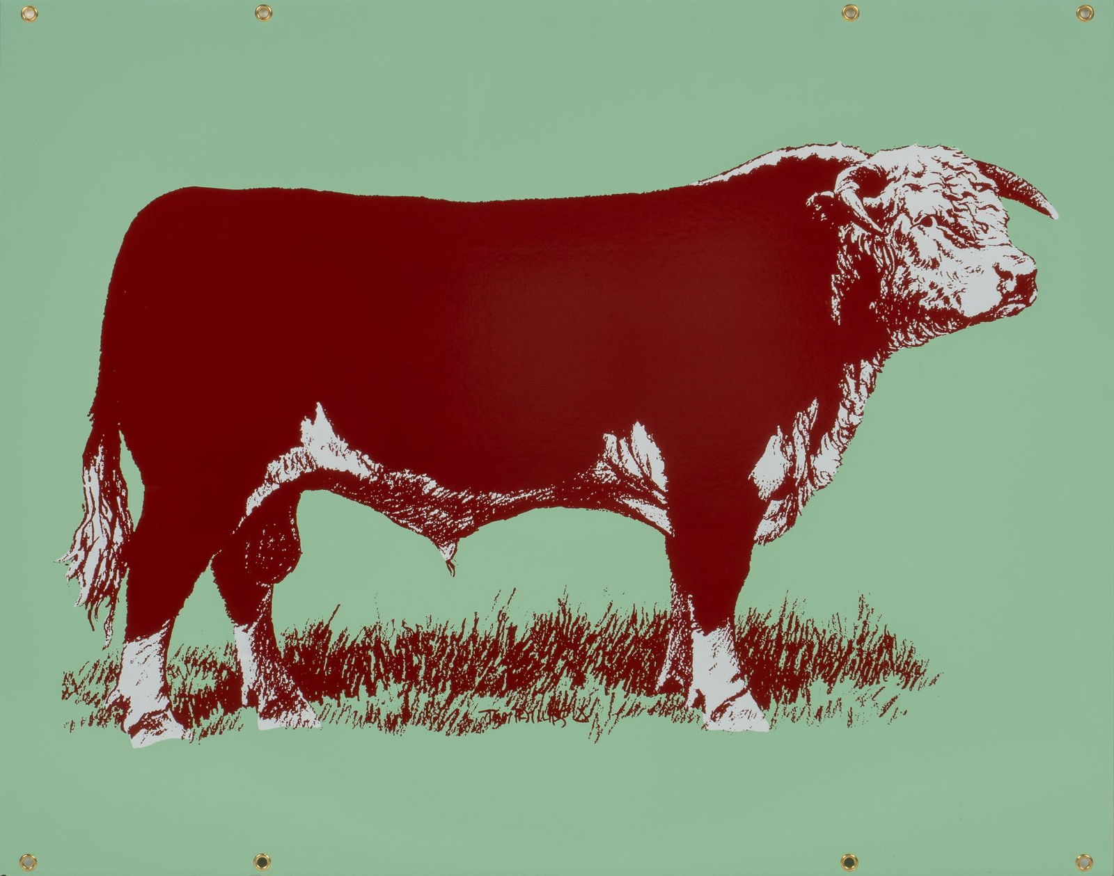 Big Sky Ranch, Texas Hereford Steer Porcelain Sign (1 of 3)