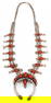 Sterling Silver and Red Coral Squash Blossom