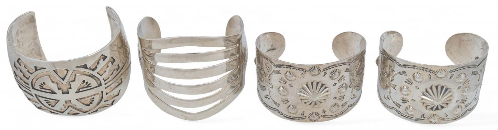 Collection of (4) Sterling Silver Cuffs (1 of 7)