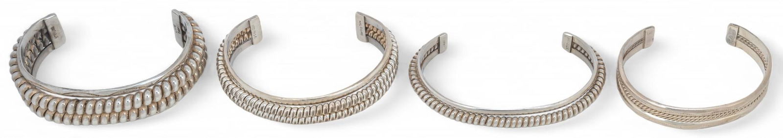 Set of (4) Sterling Silver Cuffs (1 of 9)
