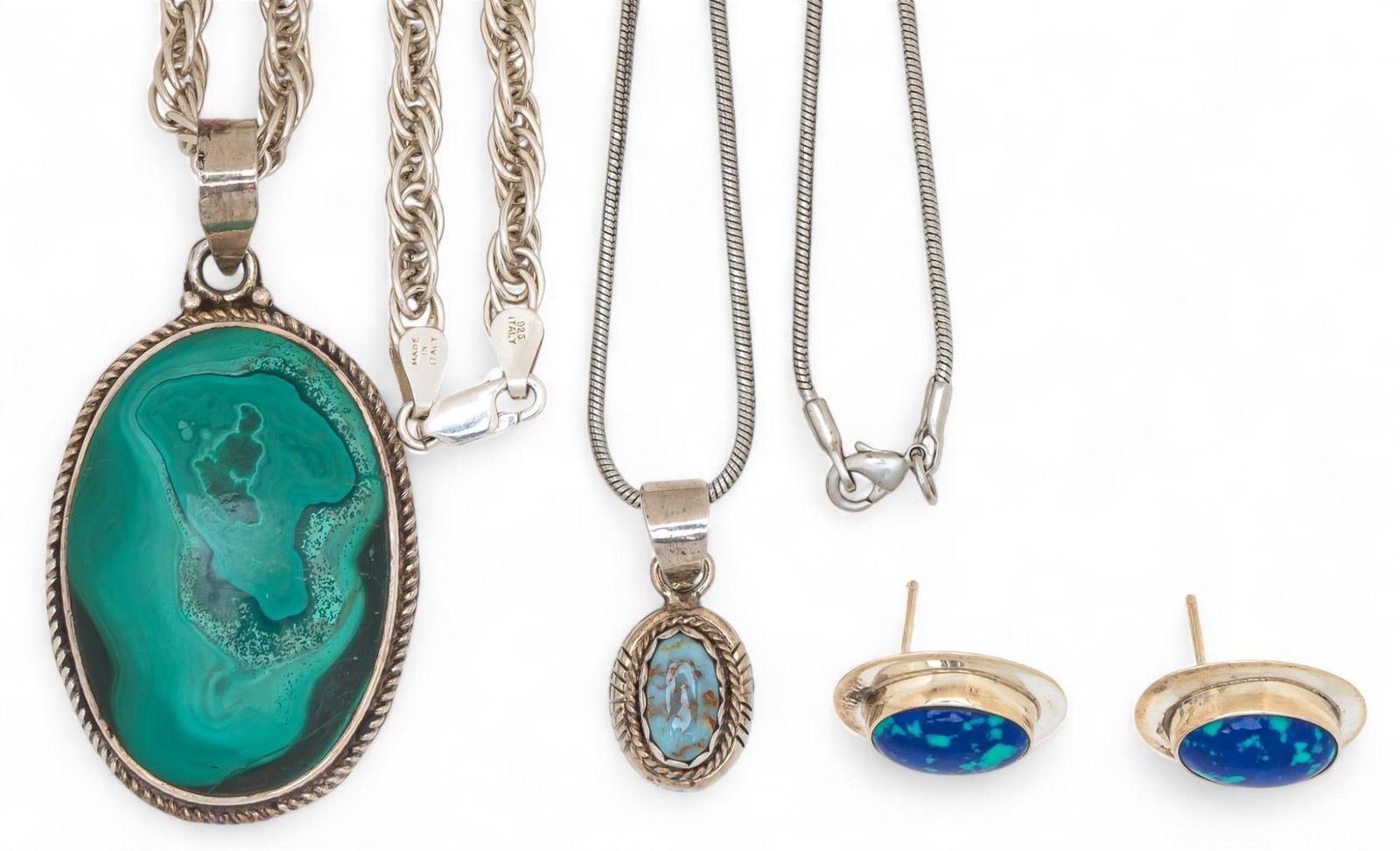 Set of Sterling Silver and Turquoise Jewelry (1 of 11)