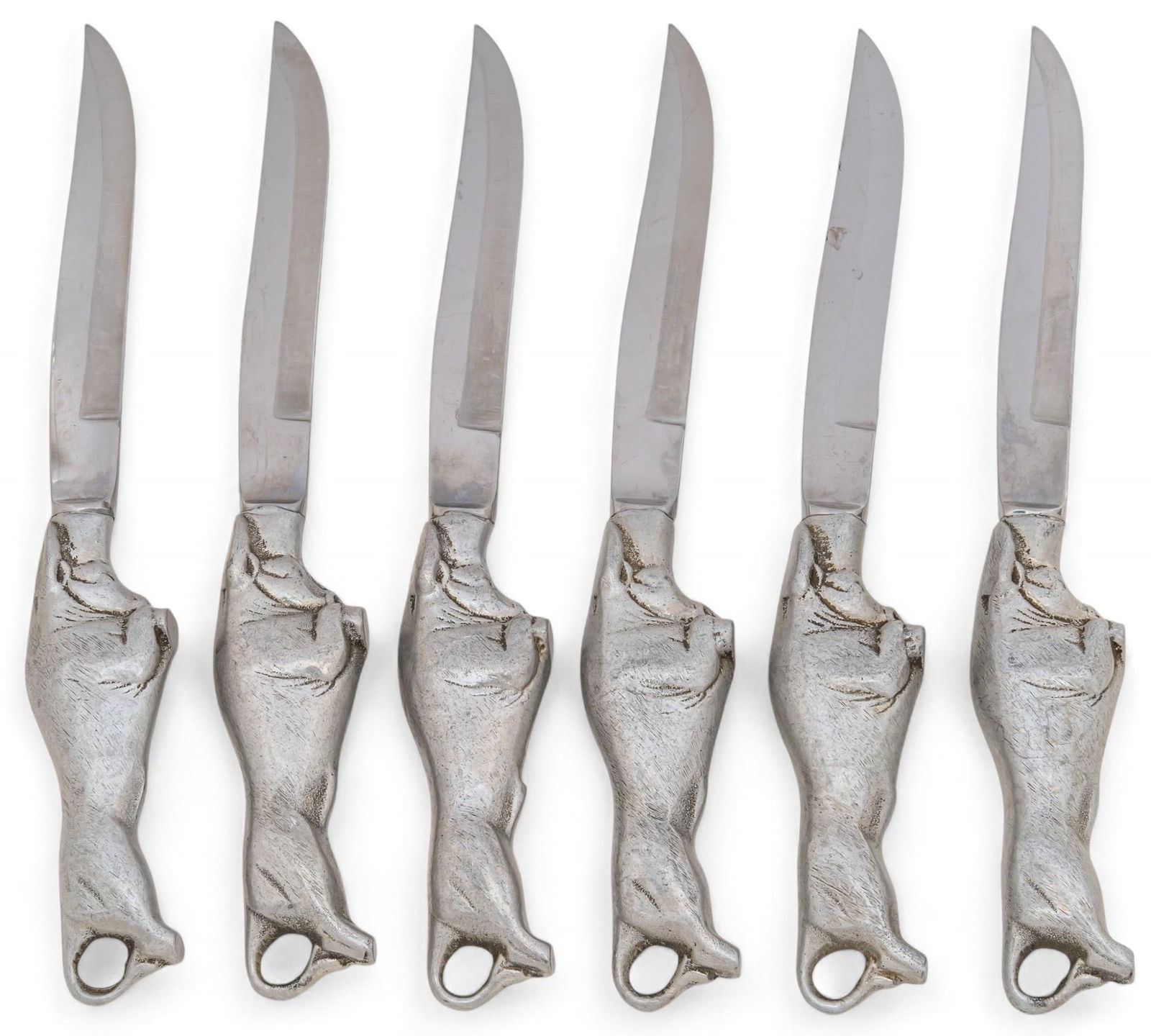 Set of (6) Bruce Fox (DEU) Sterling Silver Bull Knives (1 of 4)