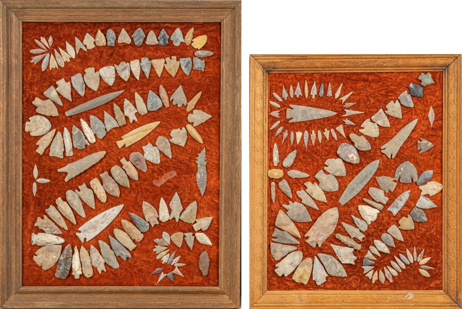 (2) Framed Collections of Primitive Projectile Points (1 of 7)