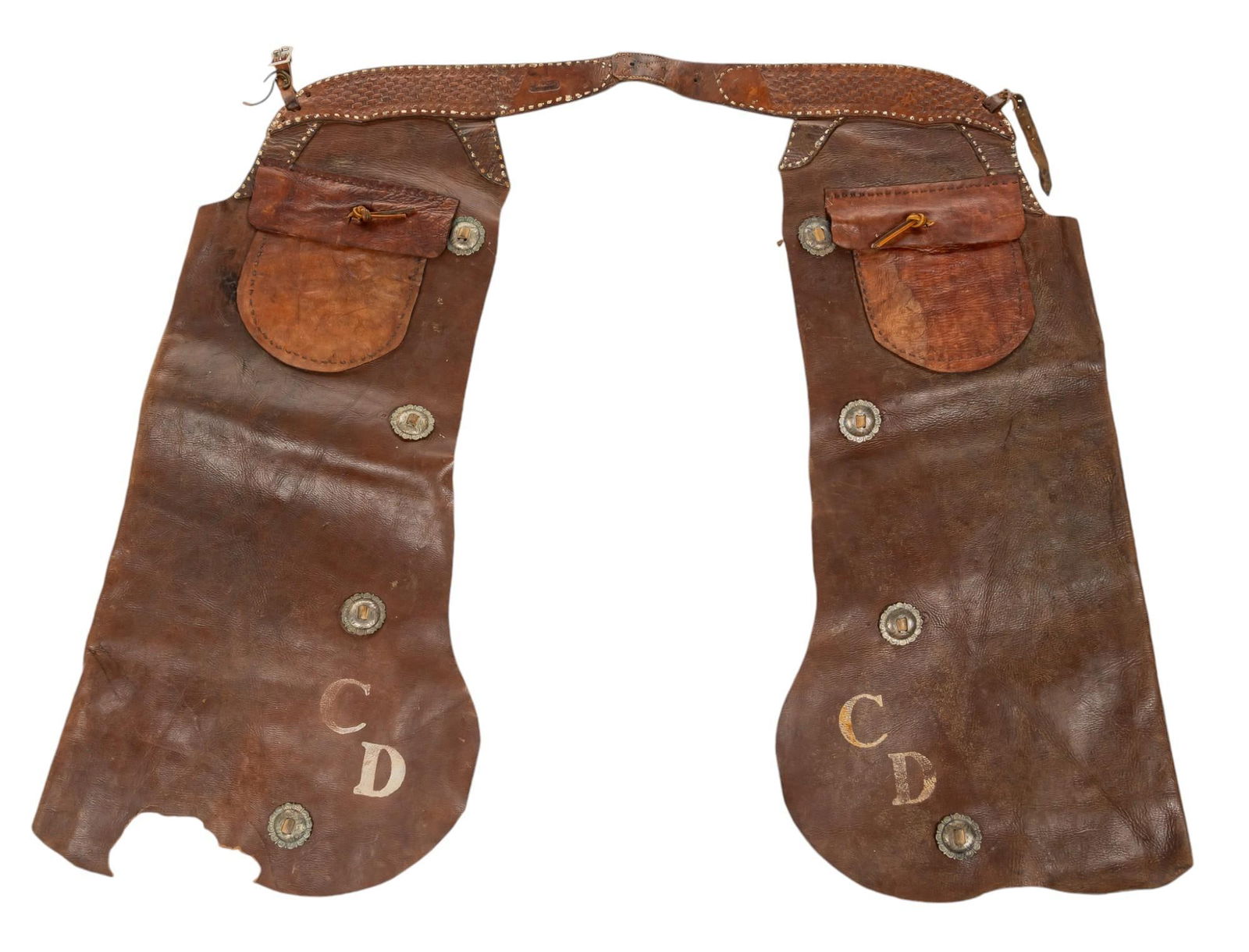 R.T. Frazier Marked Leather Bat Wing Chaps (1 of 9)