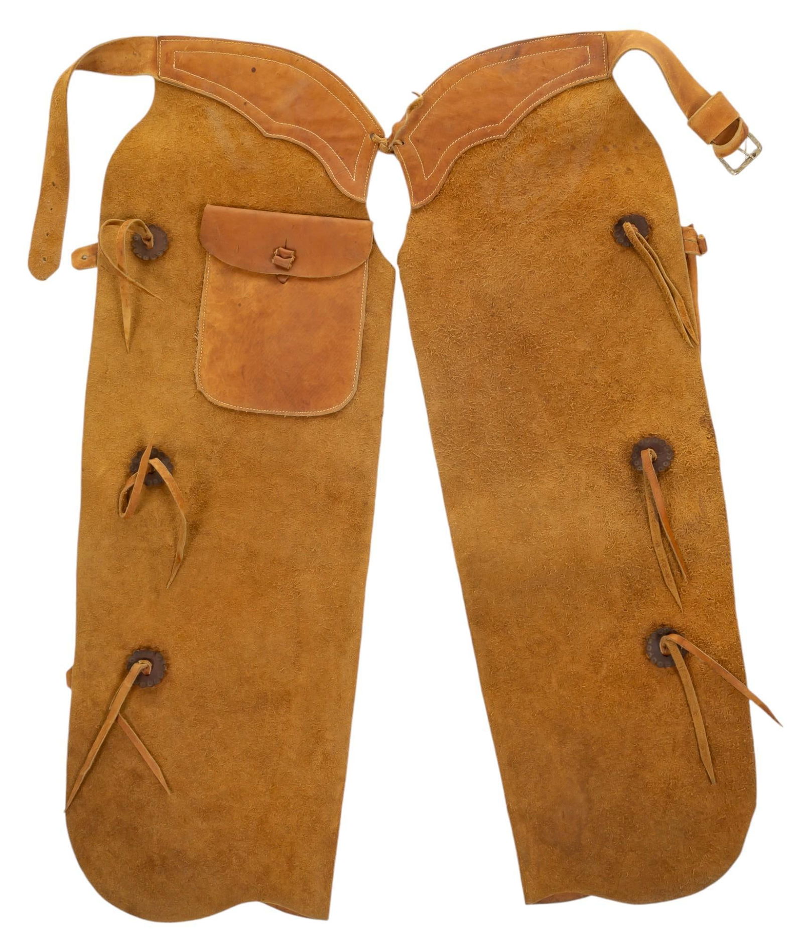 Texas Rough-Out Leather Bat Wing Chaps (1 of 8)