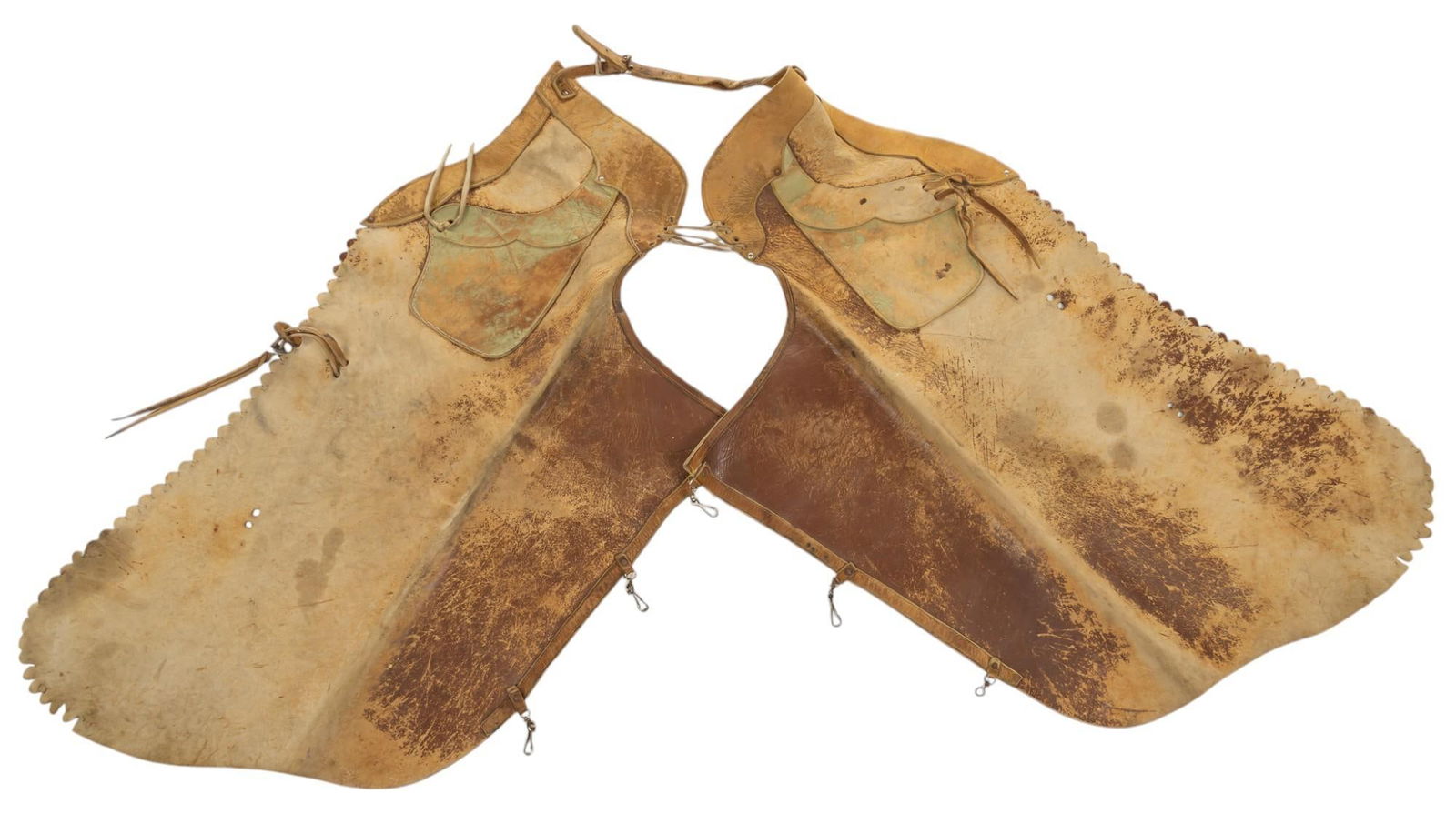 Vintage Mexican Leather Bat Wing Chaps, C. 1940s (1 of 9)