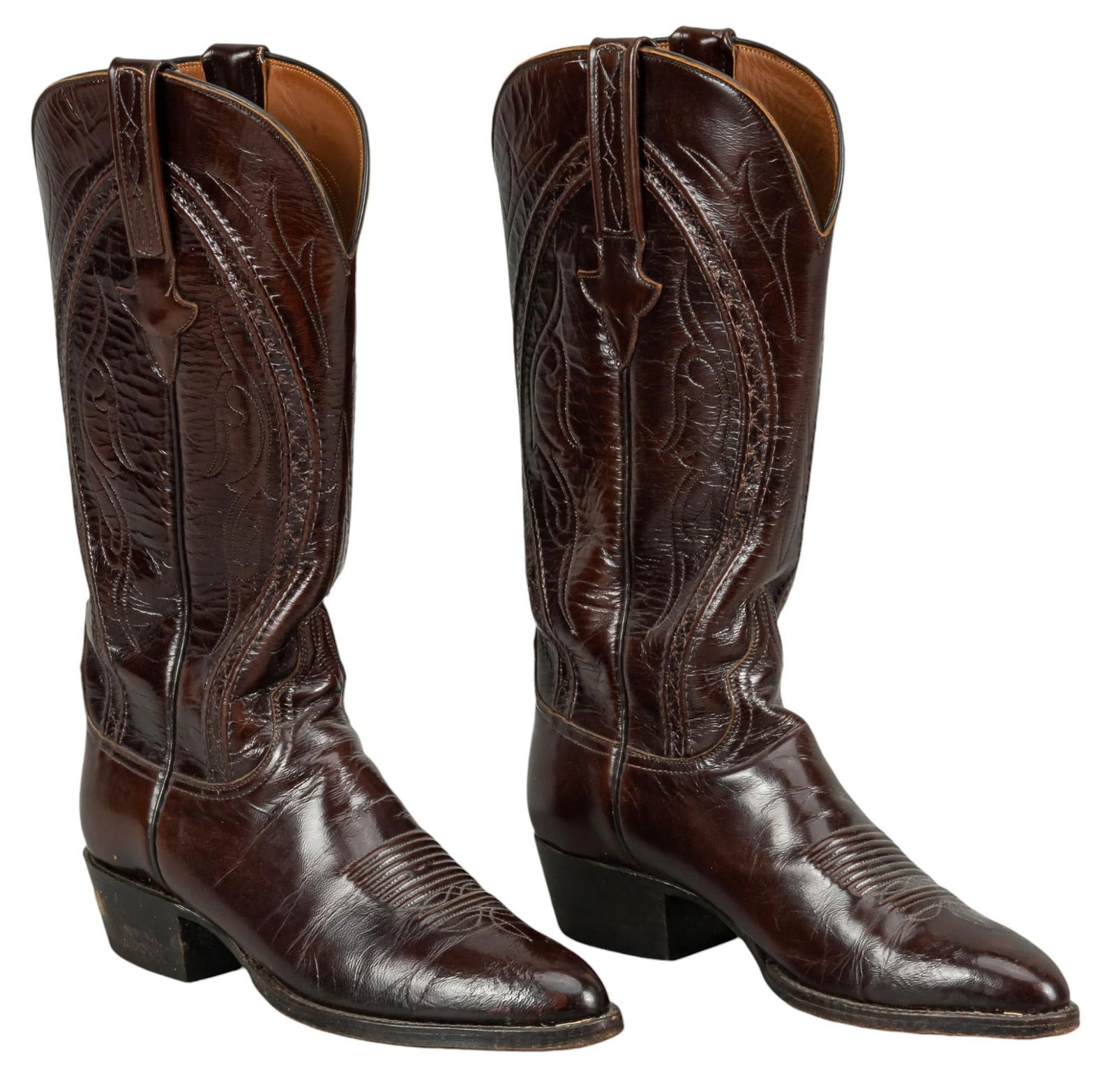Pair of Luccheese Brown Leather Cowboy Boots (1 of 9)