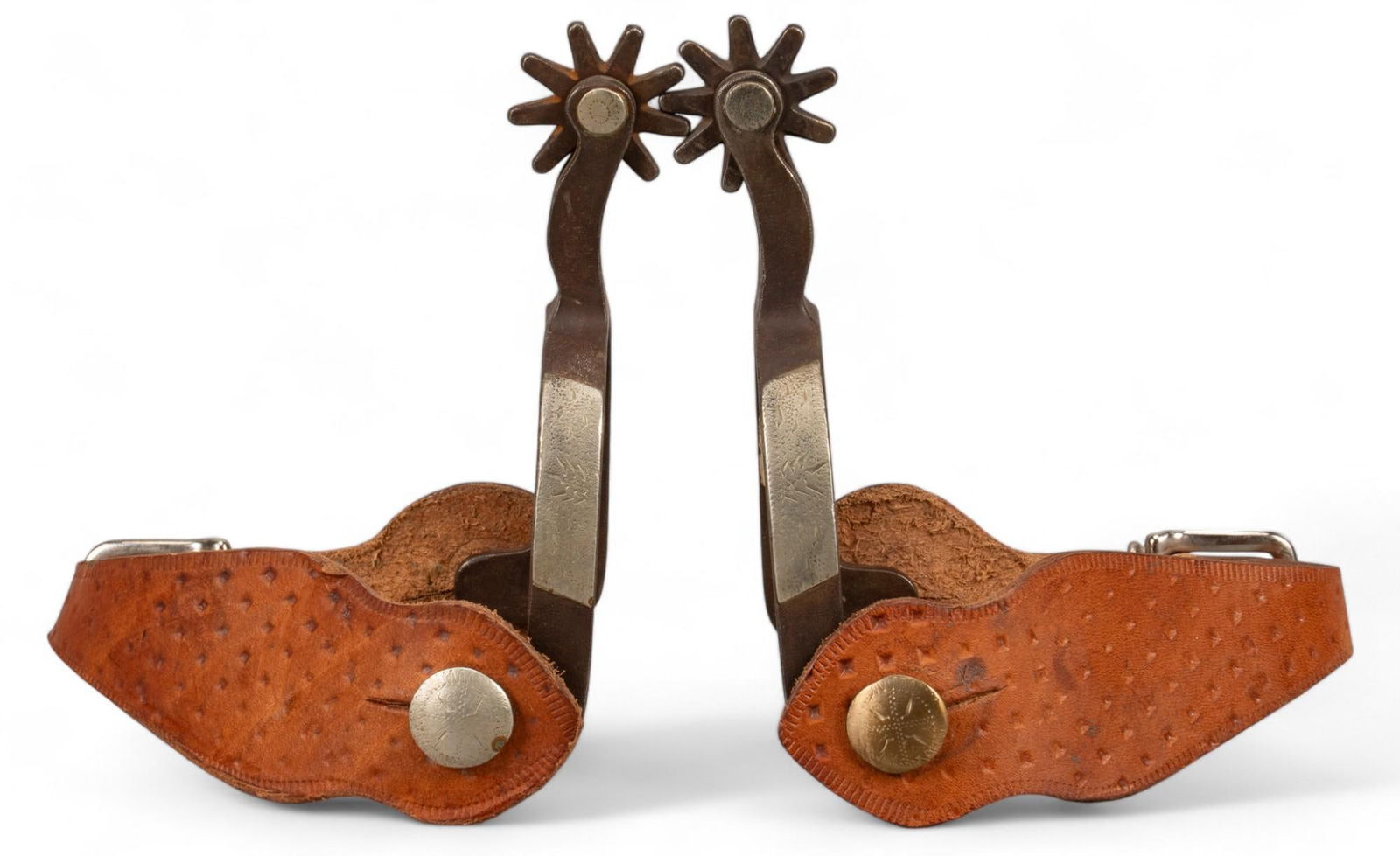 Pair of Crockett Marked Silver Mounted Spurs (1 of 9)