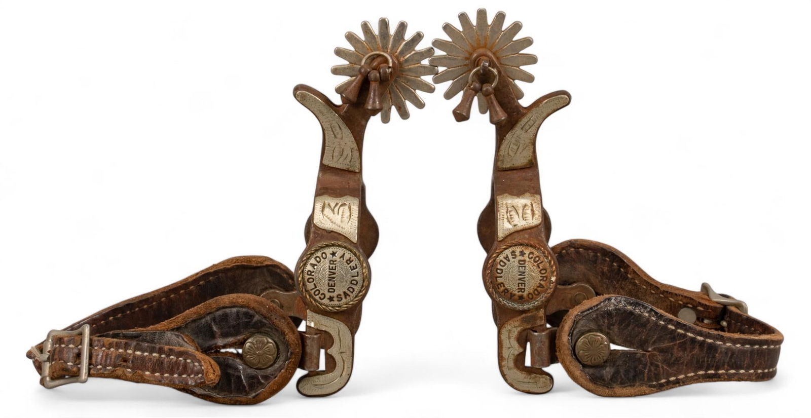Pair of Denver Colorado Saddlery Silver Mounted Spurs (1 of 8)