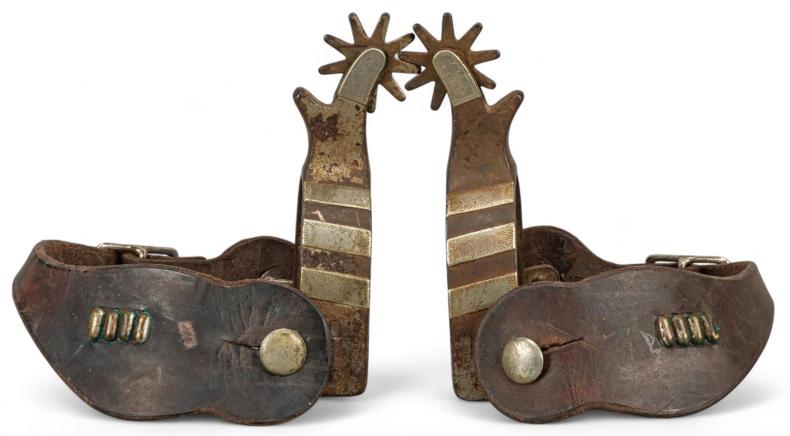 Pair of Kelly Marked Johnny Mullins Pattern Spurs (1 of 7)